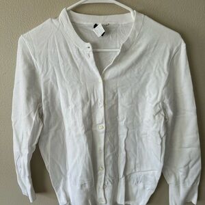J.Crew White Knit Cardigan